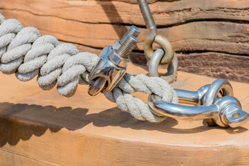 Closeup of heaving line knot.