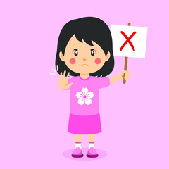 Cute Gril Holding Wrong Sign