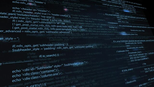 Programming source code abstract background. Developer screen.
