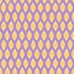 Hand-drawn seamless pattern with decorative leaves. Colorful floral illustration for paper, gift wrap, wallpapers, fabric, textile design.