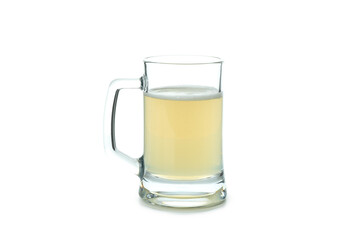 Glass of ginger beer isolated on white