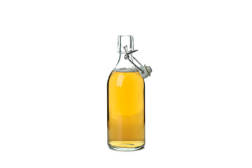 Bottle of ginger beer isolated on white