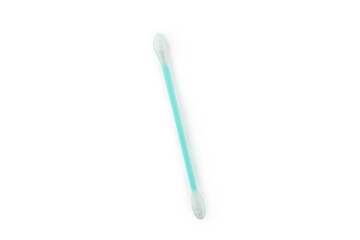 Plastic cotton swab isolated on white background