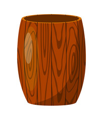 Wooden barrel on white background