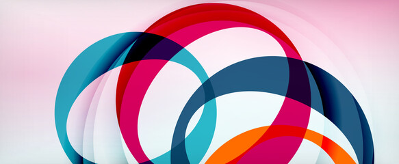 Obraz premium Ring geometric shapes, o letter repetition wallpaper. Abstract background for business or technology presentations, internet posters or web brochure covers