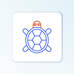 Line Turtle icon isolated on white background. Colorful outline concept. Vector