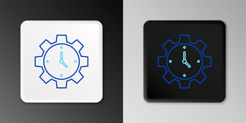 Line Time Management icon isolated on grey background. Clock and gear sign. Productivity symbol. Colorful outline concept. Vector