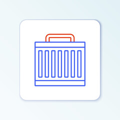 Line Car radiator cooling system icon isolated on white background. Colorful outline concept. Vector