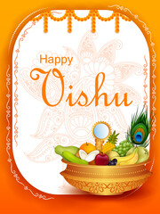 vector illustration of Vishu festival of Hindu celebrated in South India - 425494114