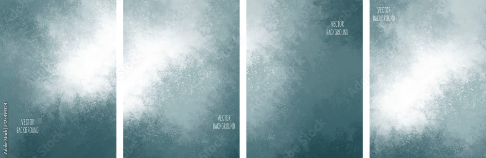 Wall mural set of vector watercolour universal backgrounds with copy space for text