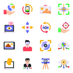 Fototapeta premium Pack of Technology and Monitoring Flat Icons