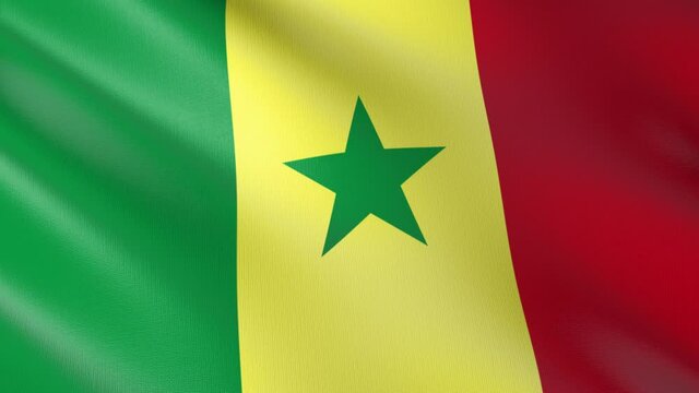 Flag of The Senegal. Flag's footages are rendered in real 3D software. Perfect for TV, Movies, social, HUD, presentations, webs etc.