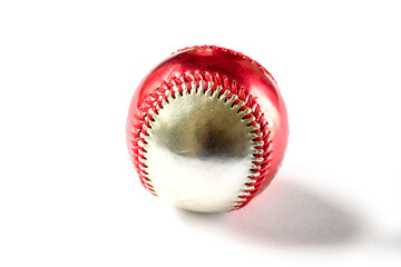 Red and silver Baseball ball isolated on white