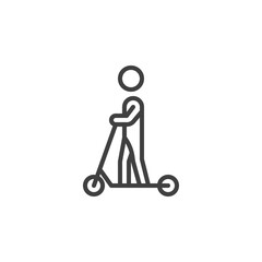 Man riding electric scooter line icon © alekseyvanin