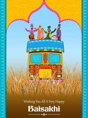 vector illustration of celebration of Punjabi festival Vaisakhi background - 425495516