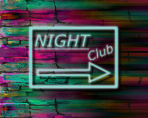 Notte e divertimento insegna direzione movida