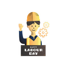 Illustration construction worker for happy labour day