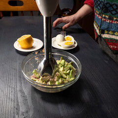 Fresh ingredients for homemade guacamole