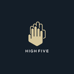 high five hand logo abstract