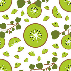 Seamless pattern with kiwi.