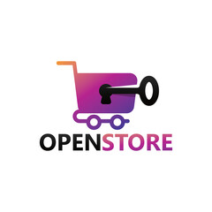 Key open store logo template design