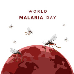 World malaria day vector, illustration of malaria, and world