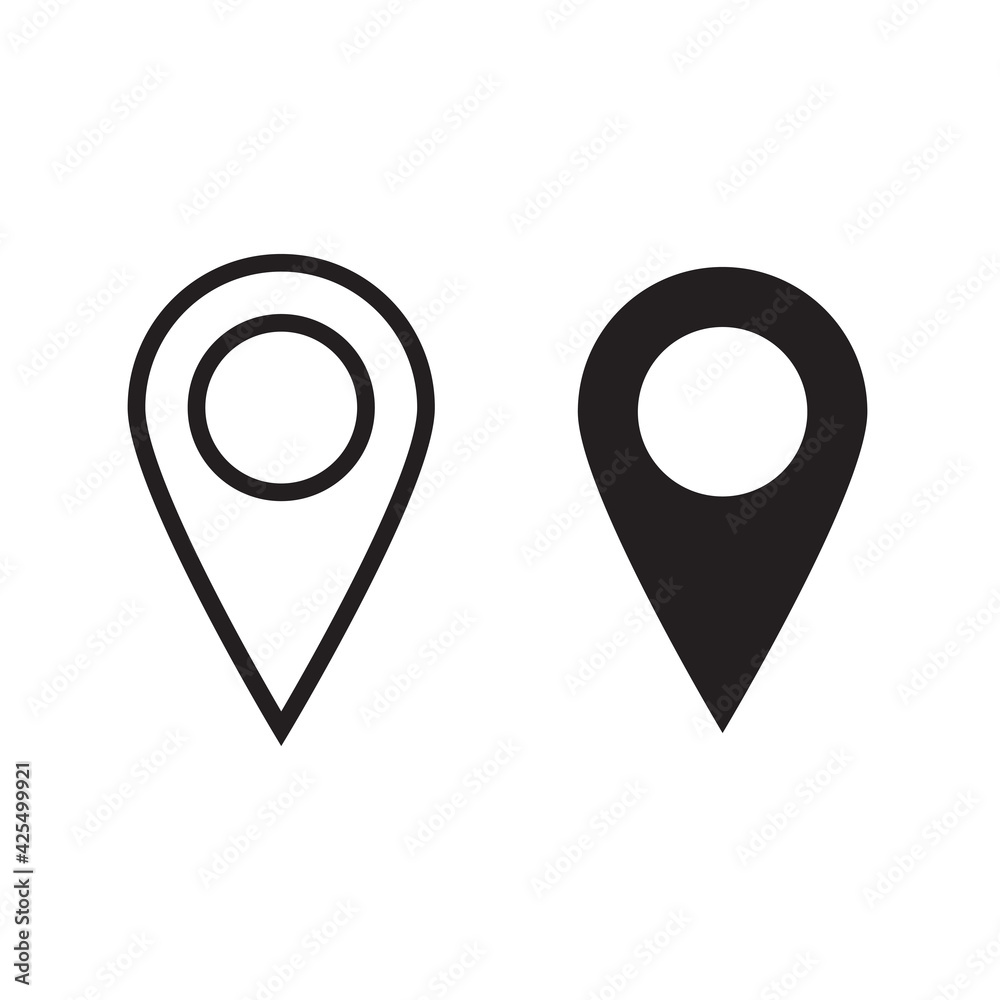 Poster Pin on the map icon. Vector