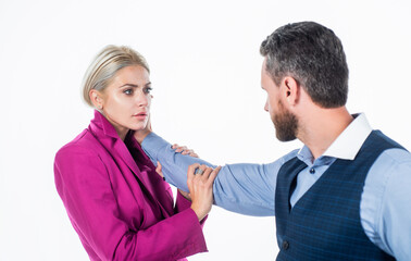 man use physical abuse to woman. family couple has problems in relationship. domestic violence as gender-based form of extreme human rights abuse. crisis in relations. self defense. aggression