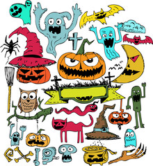 Happy Halloween icon theme and halloween background sign