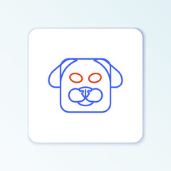 Line Dog icon isolated on white background. Colorful outline concept. Vector