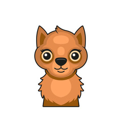 Cute Squirrel Face Cartoon Style on White Background. Vector