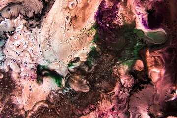 Abstract Shades in a wallpaper background. Multicolored beautiful oil paints in fantastic motion. Chaotic Movement of different inks