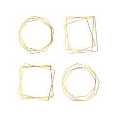 Gold geometric polygonal frame