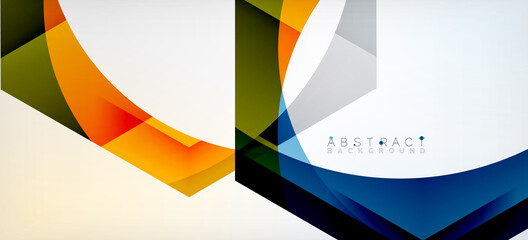 Vector color hexagons geometric abstract background