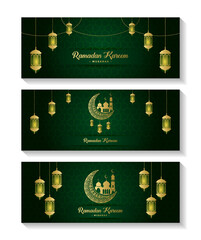 Fototapeta na wymiar ramadan kareem banner set template