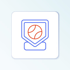 Line Baseball base icon isolated on white background. Colorful outline concept. Vector