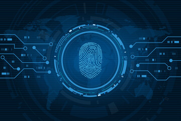 scan fingerprint, Cyber security and password control through fingerprints, access with biometrics identification	

