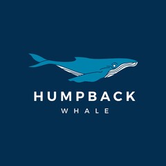 Obraz premium humpback whale logo vector icon illustration