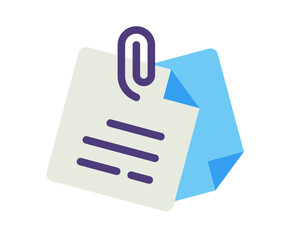 paper clip note single isolated icon with flat style