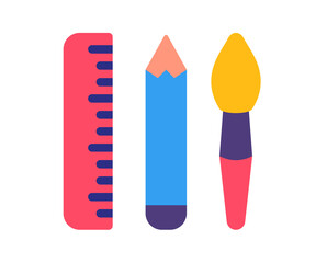 design tool pen brush single isolated icon with flat style