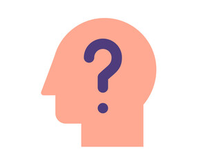 question understand help single isolated icon with flat style