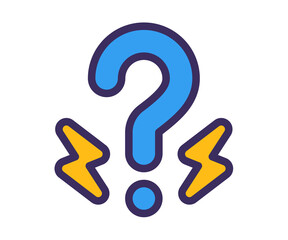 brainstorm question rethink single isolated icon with filled outline line style