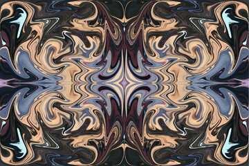 Abstraction with collage using distortion of the color and shape of the layer with its repetition.