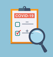 Positve testing result of Covid-19 Icon. Vector result corona - 425506346