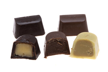 chocolate candies isolated