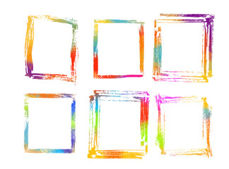 multicolored Frame with a grunge brush. Vector illustration