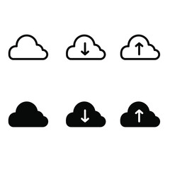 
Upload icon vector set. Download illustration sign collection. Cloud service symbol or logo.

