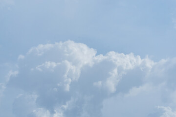 Beautiful view of blue sky with clouds. Beautiful shapes, partly cloudy. Colorful sunset. Natural sky background texture, beautiful color. Bright landscape in the blue sky