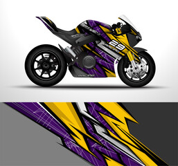 Racing motorcycle sport bikes wrap decal and vinyl sticker design. Concept graphic abstract background for wrapping vehicles and livery