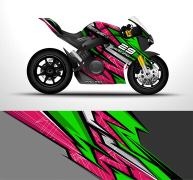 Racing motorcycle sport bikes wrap decal and vinyl sticker design. Concept graphic abstract background for wrapping vehicles and livery
